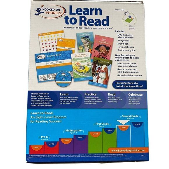2009 Hooked on Phonics Learn to Read  Level 1 Second Grade Ages 7-8 New Open Box - Picture 2 of 3